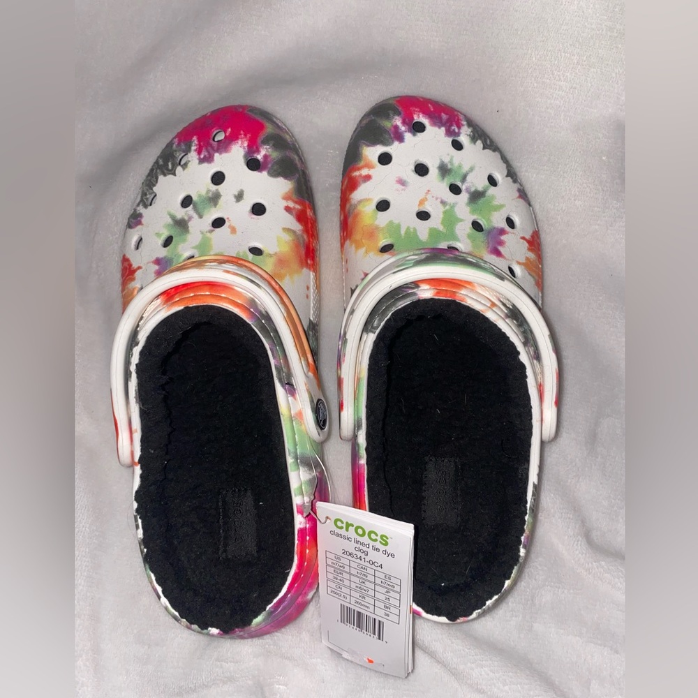 Tie Dye crocs (never worn)